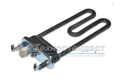 Тэн 1300W, прямой, с датчиком, L=160 мм, l=20 мм, резинка с "юбкой", сдвоенные клеммы, Thermowatt, Kawai, Irca для Candy, код 41034901, 41042459