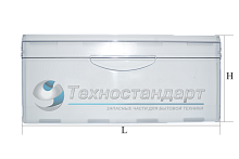 Панель ящика холодильника Атлант-Минск, прозрачная, H=210 мм, L= 465 мм, код 774142100900, замена 774142100901, оригинал
