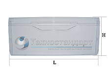 Панель ящика для холодильника Indesit,H=195 мм, L= 455 мм, код 385667