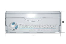 Панель ящика холодильника Атлант-Минск, прозрачная, самая ходовая, H=184 мм, L= 468 мм, код 774142100800, 774142100801, замена 774142100100, оригинал